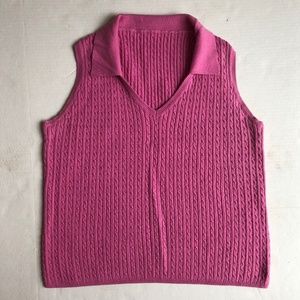 Vintage Pink Cable Knit Sleeveless Top